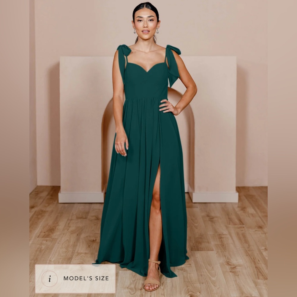 Revelry Classic Emerald 953 Serenity Chiffon Dress